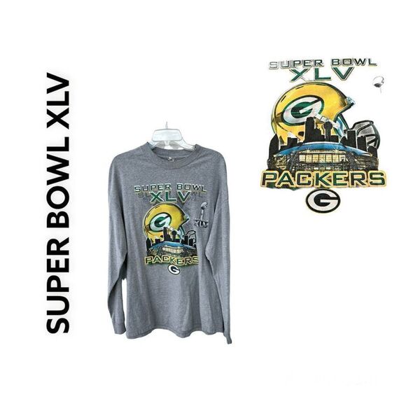 Green Bay Packers Super Bowl XVL Long Sleeve T-shirt - Picture 1 of 7